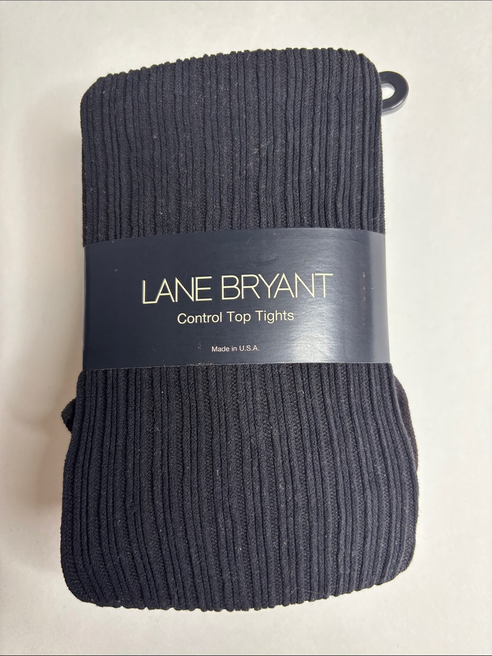 Lane Bryant Black Ribbed Control Top Tights